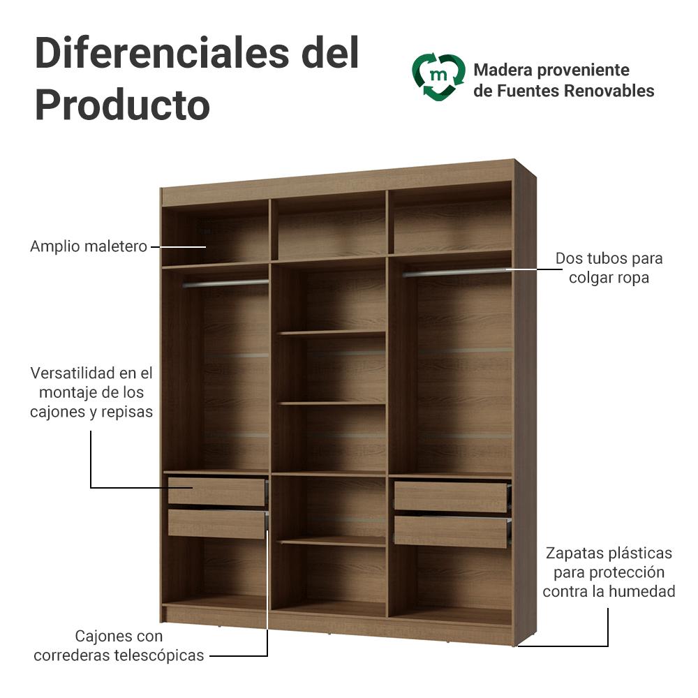 ROPERO SIN PUERTAS MADESA VENUS 4 CAJONES 180 CM - MARRÓN - 4