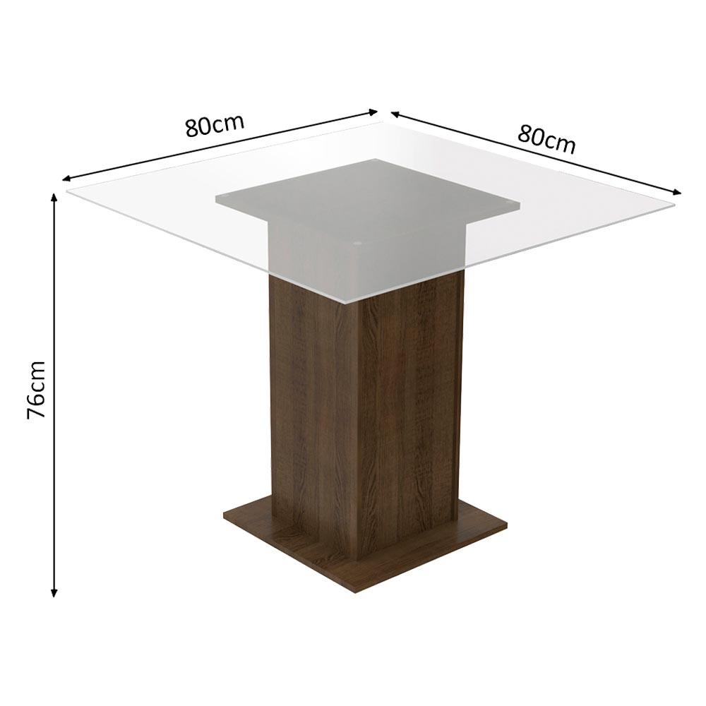 JUEGO DE COMEDOR DALLAS CON 4 SILLAS ENCIMERA CUADRADA DE CRISTAL - MARRÓN/NEGRO SINTÉTICO - 3