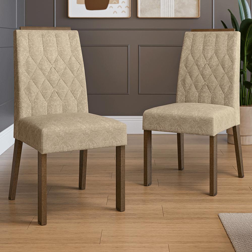 KIT DE 2 SILLAS DE COMEDOR MADESA 4256 CON BORDE SUPERIOR - MARRÓN/IMPERIAL - 1
