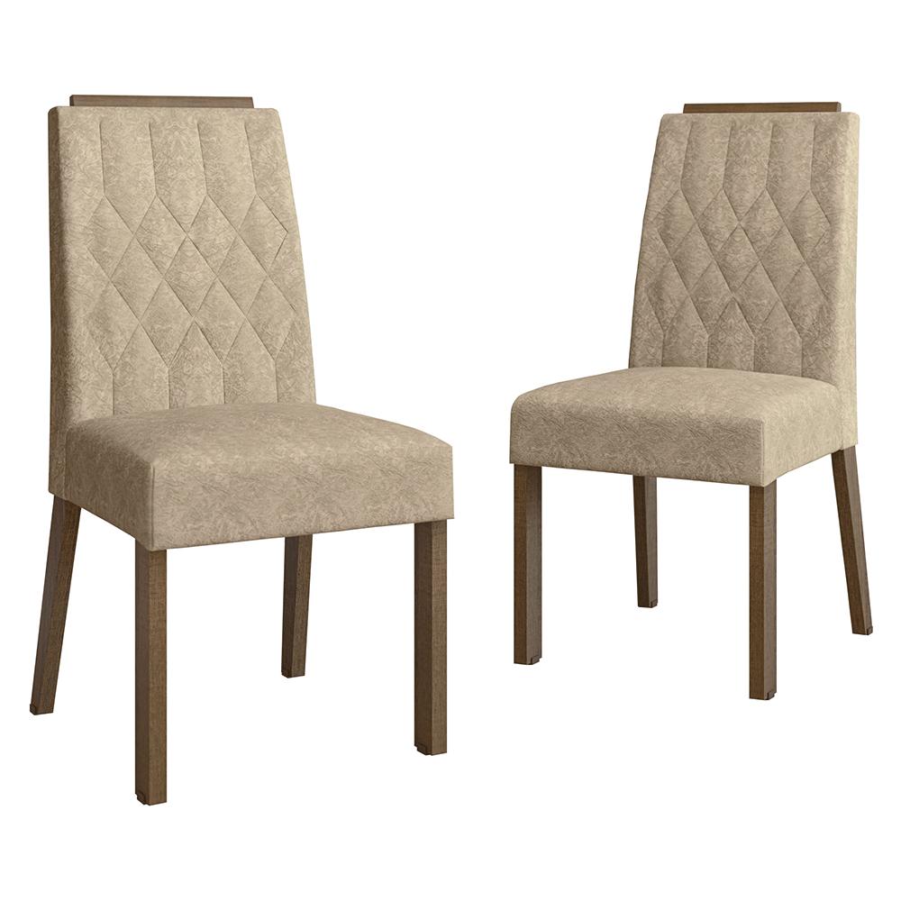 KIT DE 2 SILLAS DE COMEDOR MADESA 4256 CON BORDE SUPERIOR - MARRÓN/IMPERIAL - 2