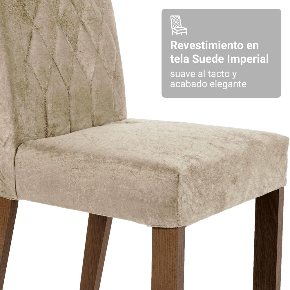 KIT DE 2 SILLAS DE COMEDOR MADESA 4256 CON BORDE SUPERIOR - MARRÓN/IMPERIAL - 6