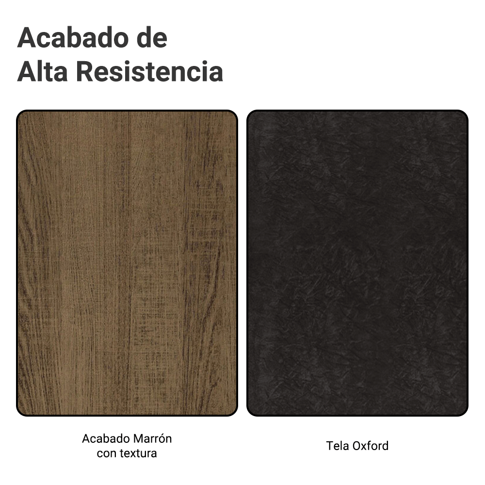 KIT DE 2 SILLAS DE COMEDOR MADESA 4255 CON BORDE SUPERIOR - MARRÓN/OXFORD - 10