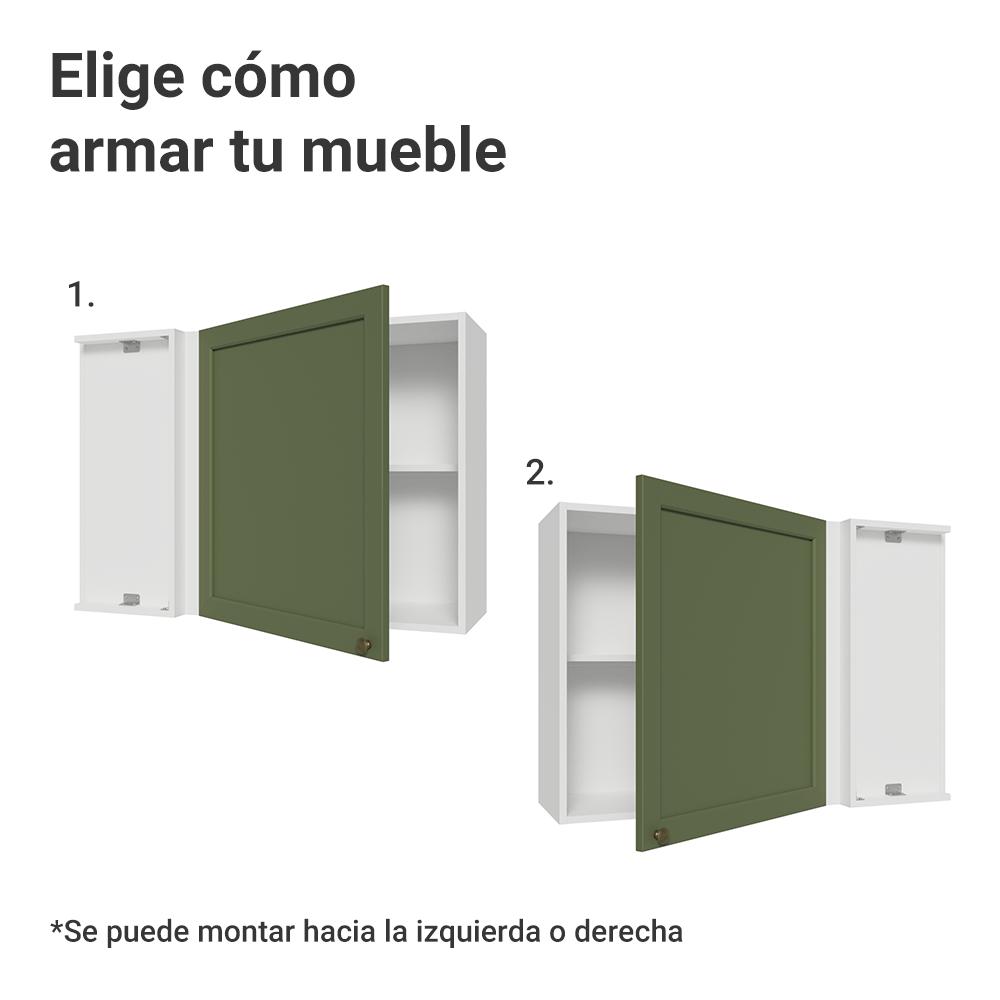 ALACENA DE COCINA DE ESQUINA VIK 1 PUERTA - BLANCO/VERDE - 4