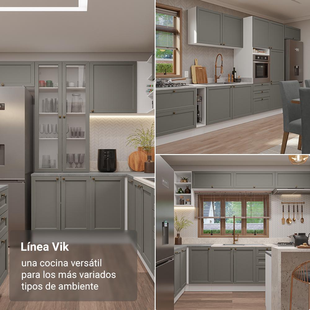 ALACENA DE COCINA VIK 35 CM 1 PUERTA - BLANCO/GRIS - 9