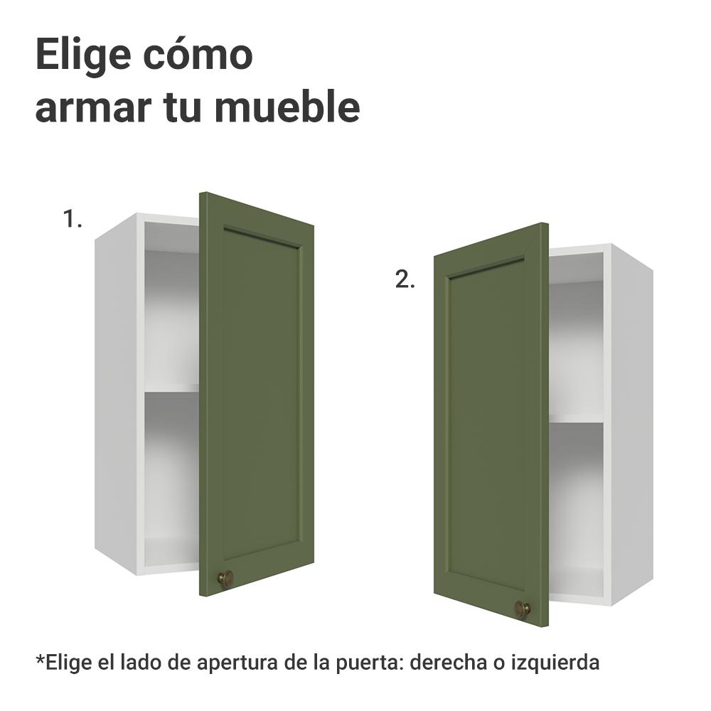 ALACENA DE COCINA VIK 35 CM 1 PUERTA - BLANCO/VERDE - 4