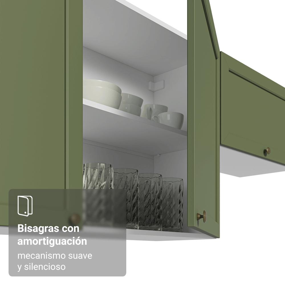 ALACENA DE COCINA VIK 35 CM 1 PUERTA - BLANCO/VERDE - 8