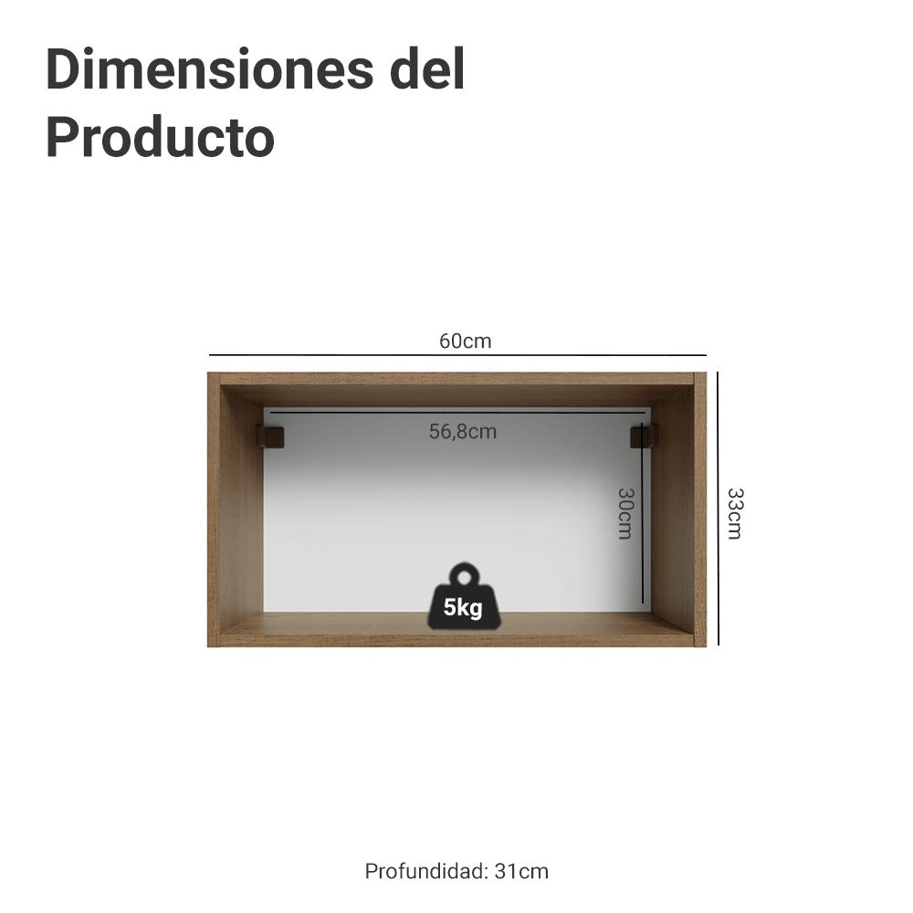 ALACENA DE COCINA VIK 60 CM 1 PUERTA ABATIBLE - MARRÓN/VERDE - 2