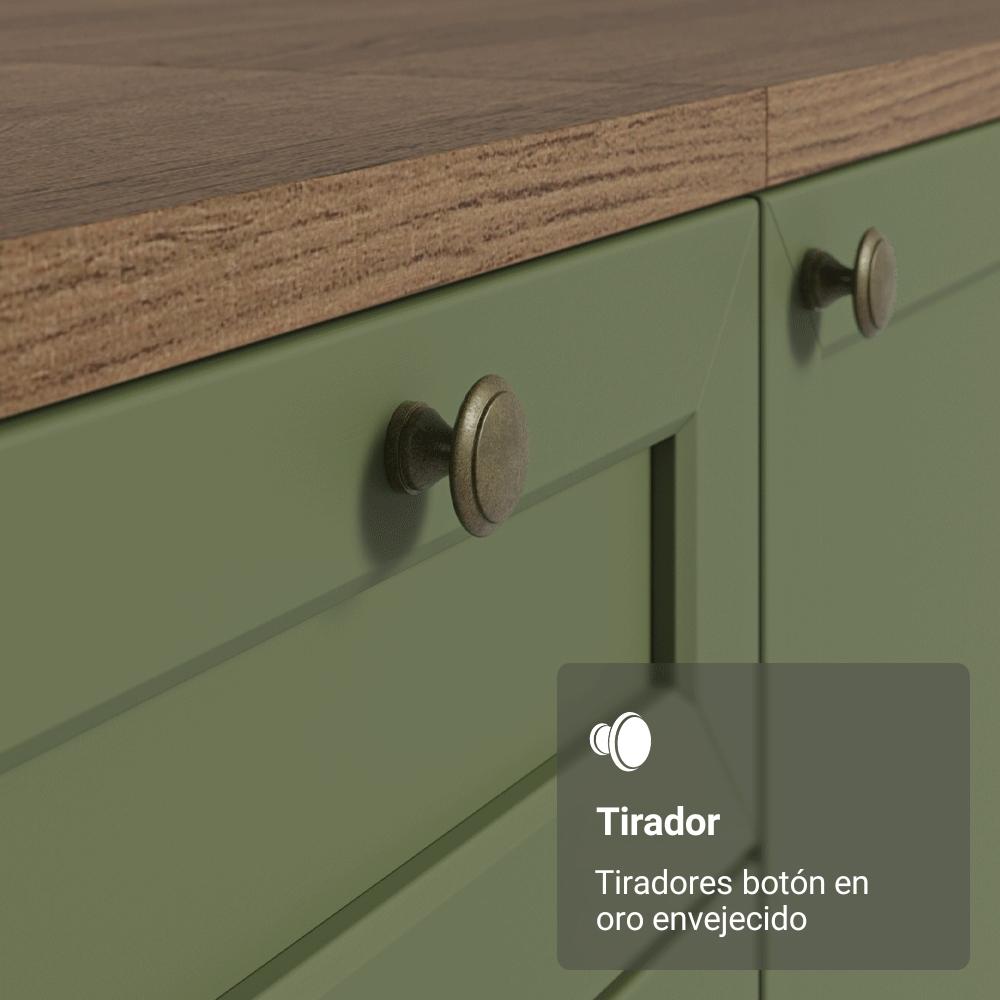 ALACENA DE COCINA VIK 60 CM 1 PUERTA ABATIBLE - MARRÓN/VERDE - 6