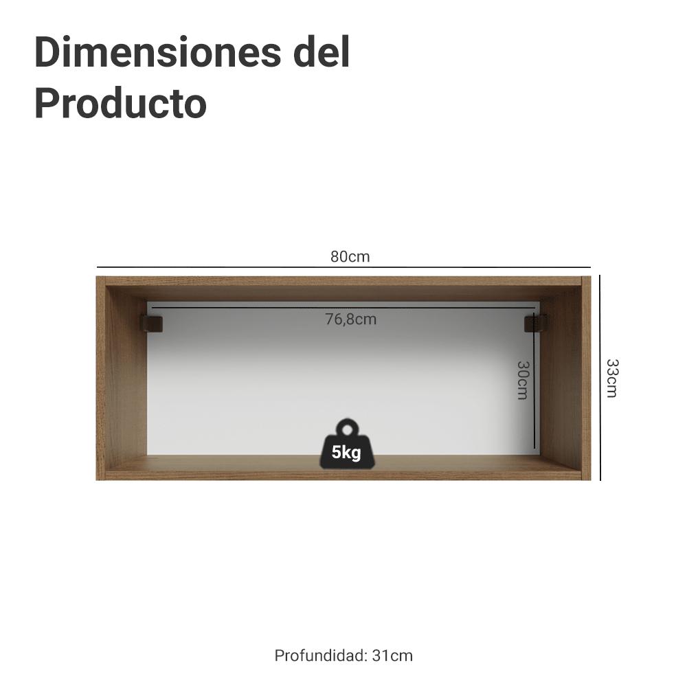 ALACENA DE COCINA VIK 80 CM 1 PUERTA ABATIBLE - MARRÓN/GRIS - 2