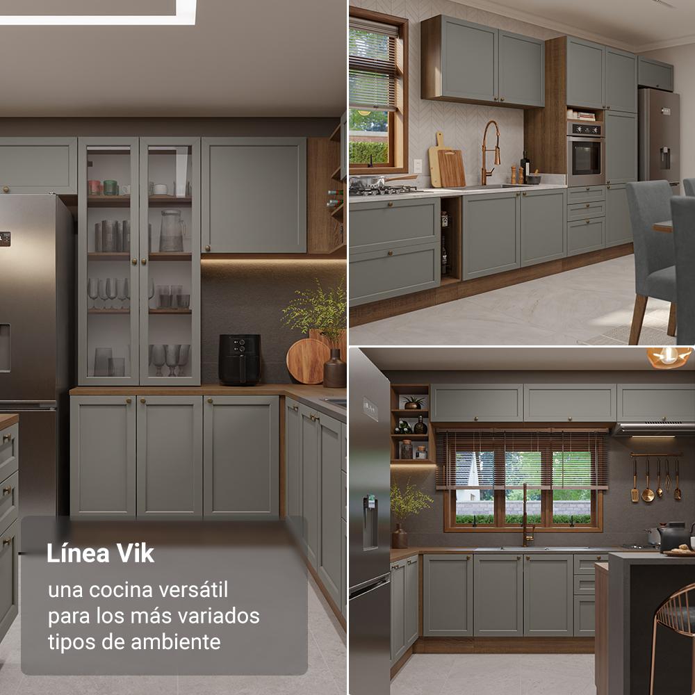 ALACENA DE COCINA VIK 80 CM 1 PUERTA ABATIBLE - MARRÓN/GRIS - 7