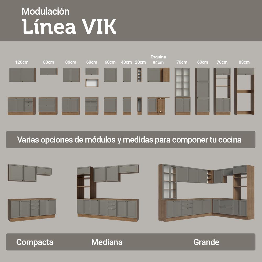 ALACENA DE COCINA VIK 80 CM 1 PUERTA ABATIBLE - MARRÓN/GRIS - 8