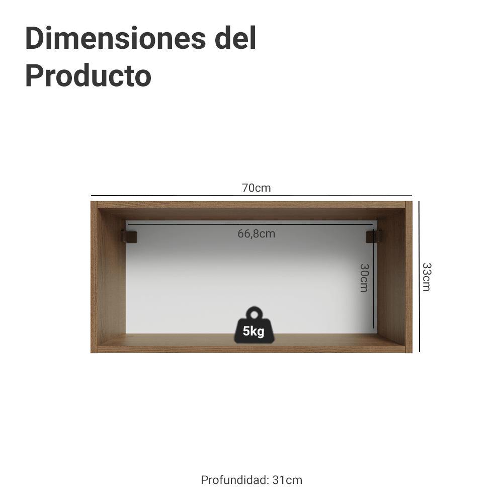 ALACENA DE COCINA VIK 70 CM 1 PUERTA ABATIBLE - MARRÓN/GRIS - 2