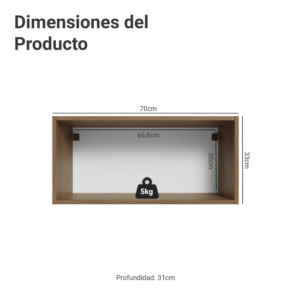 ALACENA DE COCINA VIK 70 CM 1 PUERTA ABATIBLE - MARRÓN/VERDE - 2