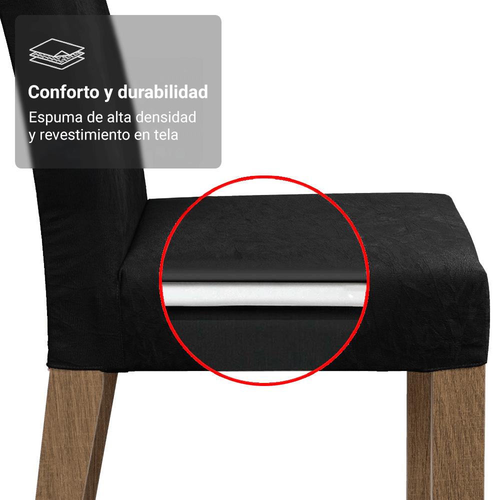 JUEGO DE COMEDOR BRAGA CON 4 SILLAS - TABLERO DE MADERA Y CRISTAL - MARRÓN/OXFORD - 5