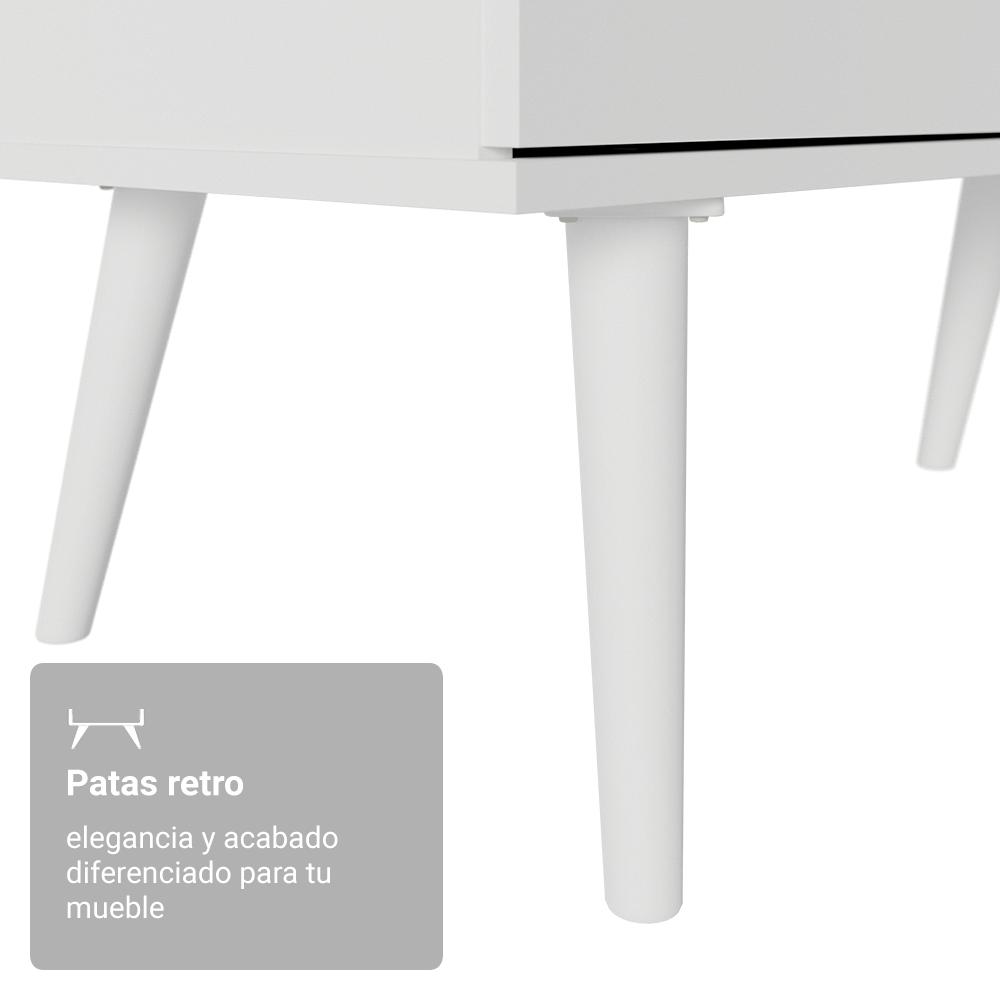 ESCRITORIO GAMER DE ESQUINA LISBOA CON 3 CAJONES PATAS Y NICHOS - BLANCO - 7
