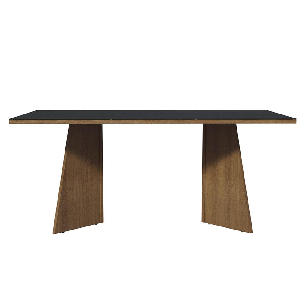 ESCRITORIO EJECUTIVO DE OFICINA MADESA CON SUPERFICIE DE MADERA Y CRISTAL 180 CM - MARRÓN/NEGRO - 6