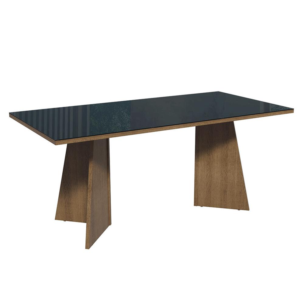 ESCRITORIO EJECUTIVO DE OFICINA MADESA CON SUPERFICIE DE MADERA Y CRISTAL 180 CM - MARRÓN/NEGRO - 7
