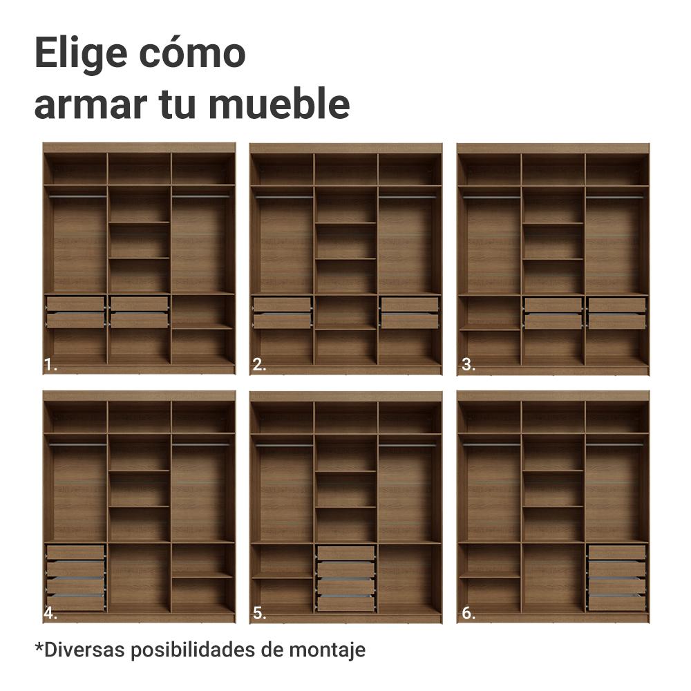 ROPERO SATURNO 6 PUERTAS 4 CAJONES - 4