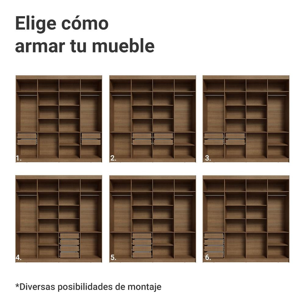ROPERO SATURNO 8 PUERTAS 4 CAJONES - 4