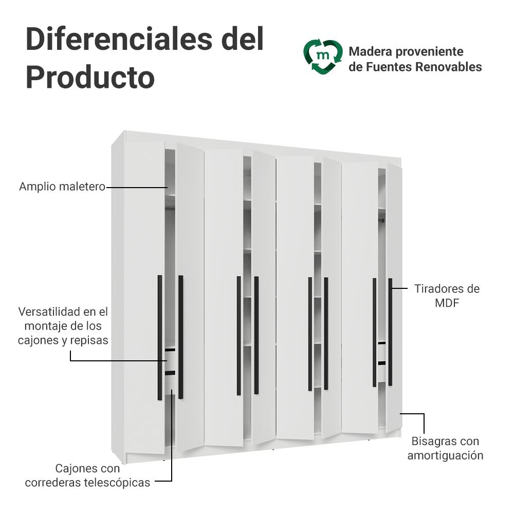 ROPERO NETUNO 8 PUERTAS 4 CAJONES - 3