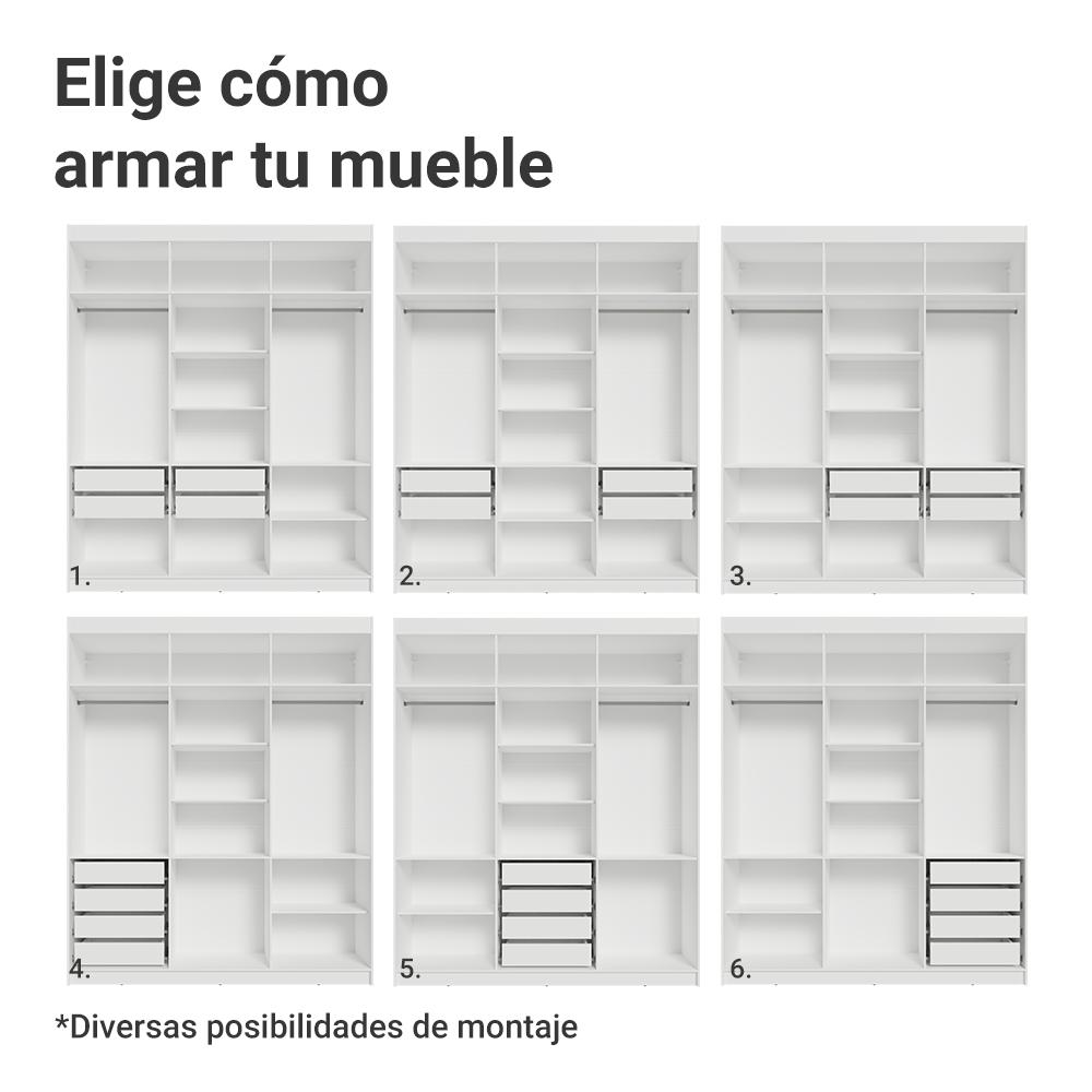 ROPERO NETUNO 6 PUERTAS 4 CAJONES 2 ESPEJOS - 4