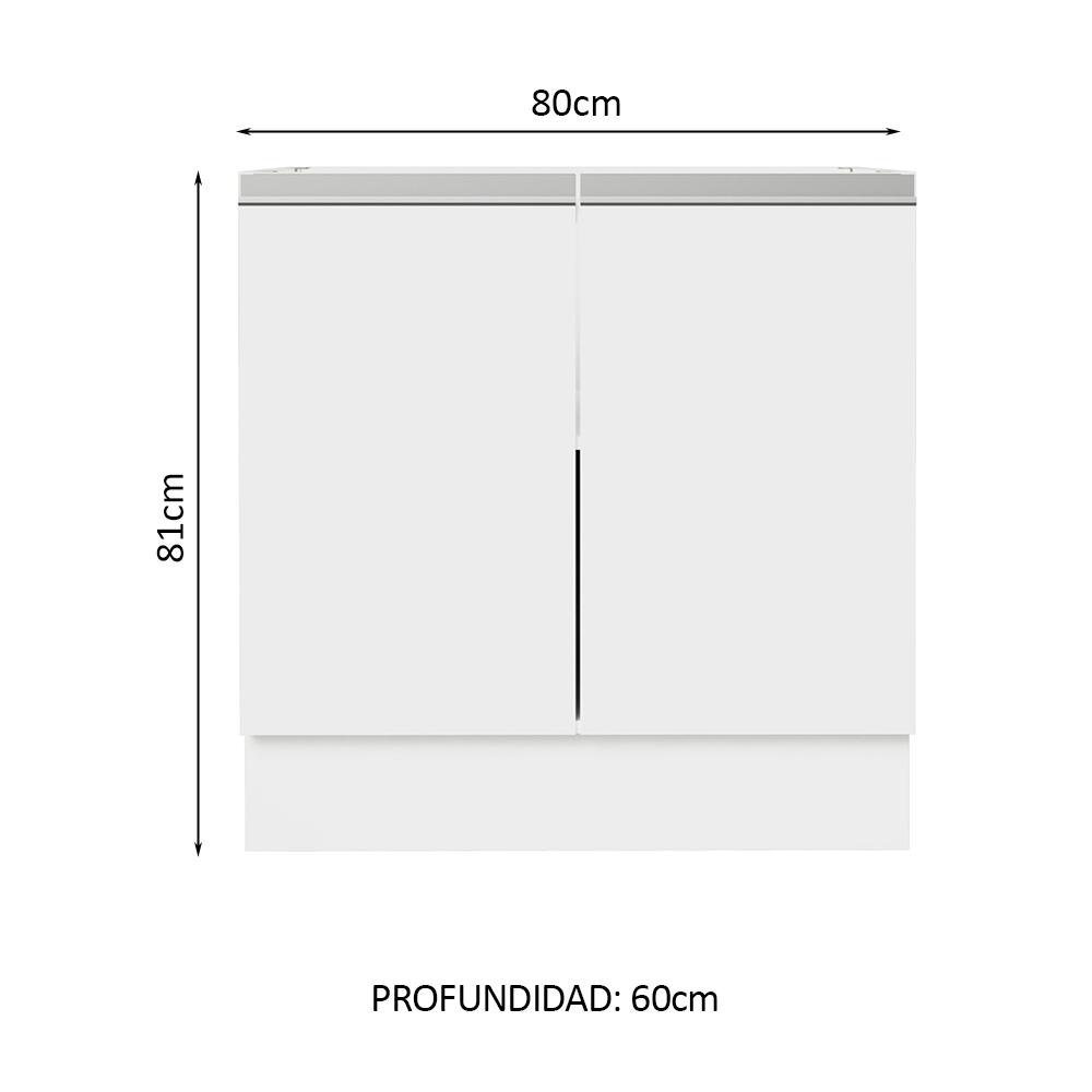 MUEBLE DE COCINA GLAMY 80 CM X 60 CM 2 PUERTAS SIN ENCIMERA - 2
