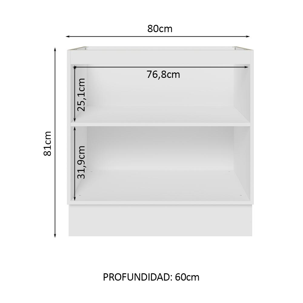 MUEBLE DE COCINA GLAMY 80 CM X 60 CM 2 PUERTAS SIN ENCIMERA - 3