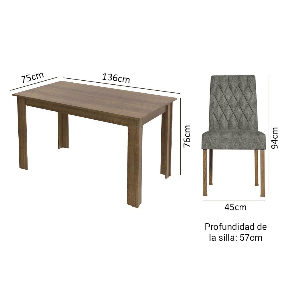 JUEGO DE COMEDOR MADESA ALLEGRO CON 6 SILLAS - 3