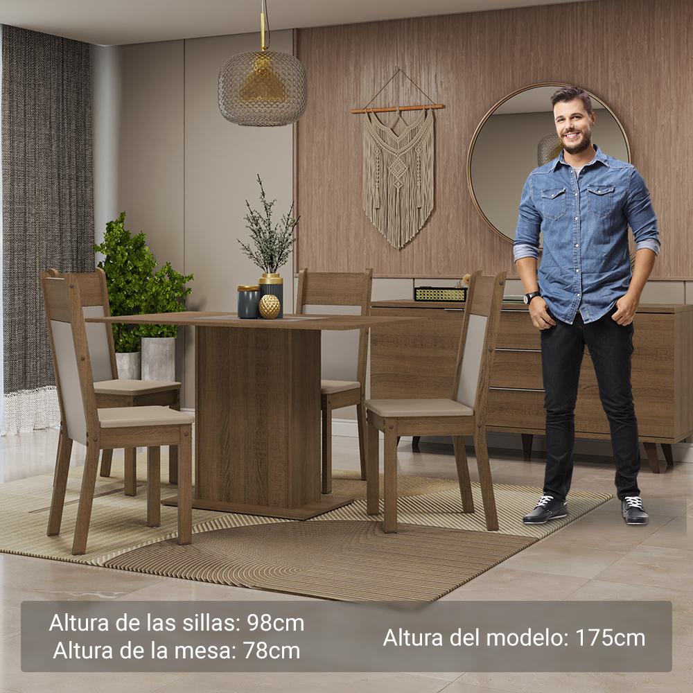 JUEGO DE COMEDOR MADESA SHEILA CON 4 SILLAS - 4