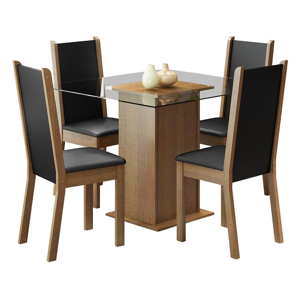 JUEGO DE COMEDOR ALINE CON 4 SILLAS - ENCIMERA DE CRISTAL - 2