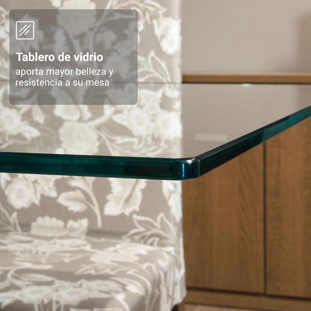 JUEGO DE COMEDOR ALINE CON 4 SILLAS - ENCIMERA DE CRISTAL - 5