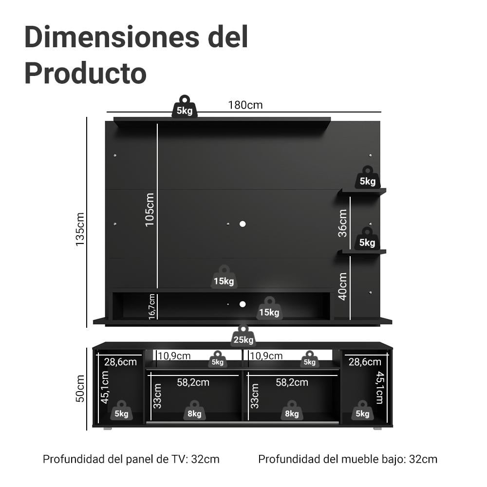 CENTRO DE ENTRETENIMIENTO CANCÚN MESA Y PANEL HASTA 60' - 2