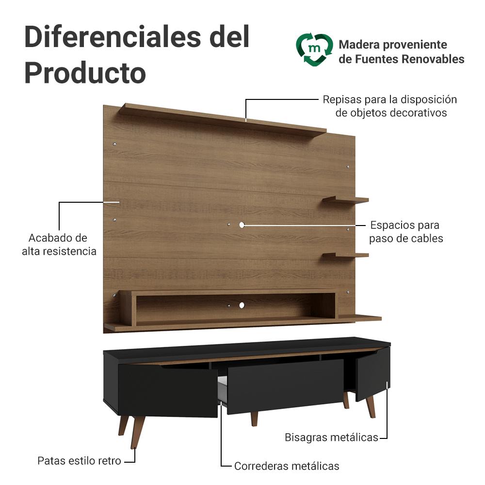CENTRO DE ENTRETENIMIENTO REIMS MESA Y PANEL HASTA 60' - 3