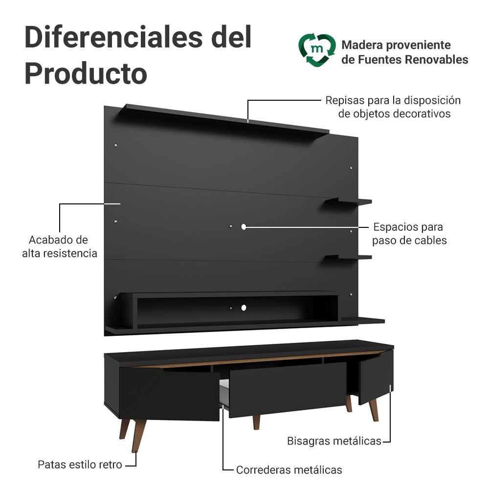 CENTRO DE ENTRETENIMIENTO REIMS MESA Y PANEL HASTA 60' - 3