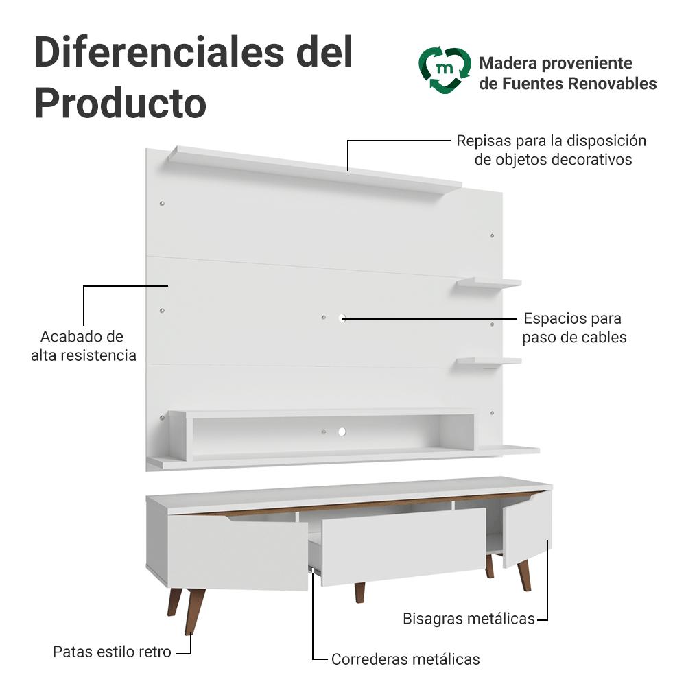 CENTRO DE ENTRETENIMIENTO REIMS MESA Y PANEL HASTA 60' - 3