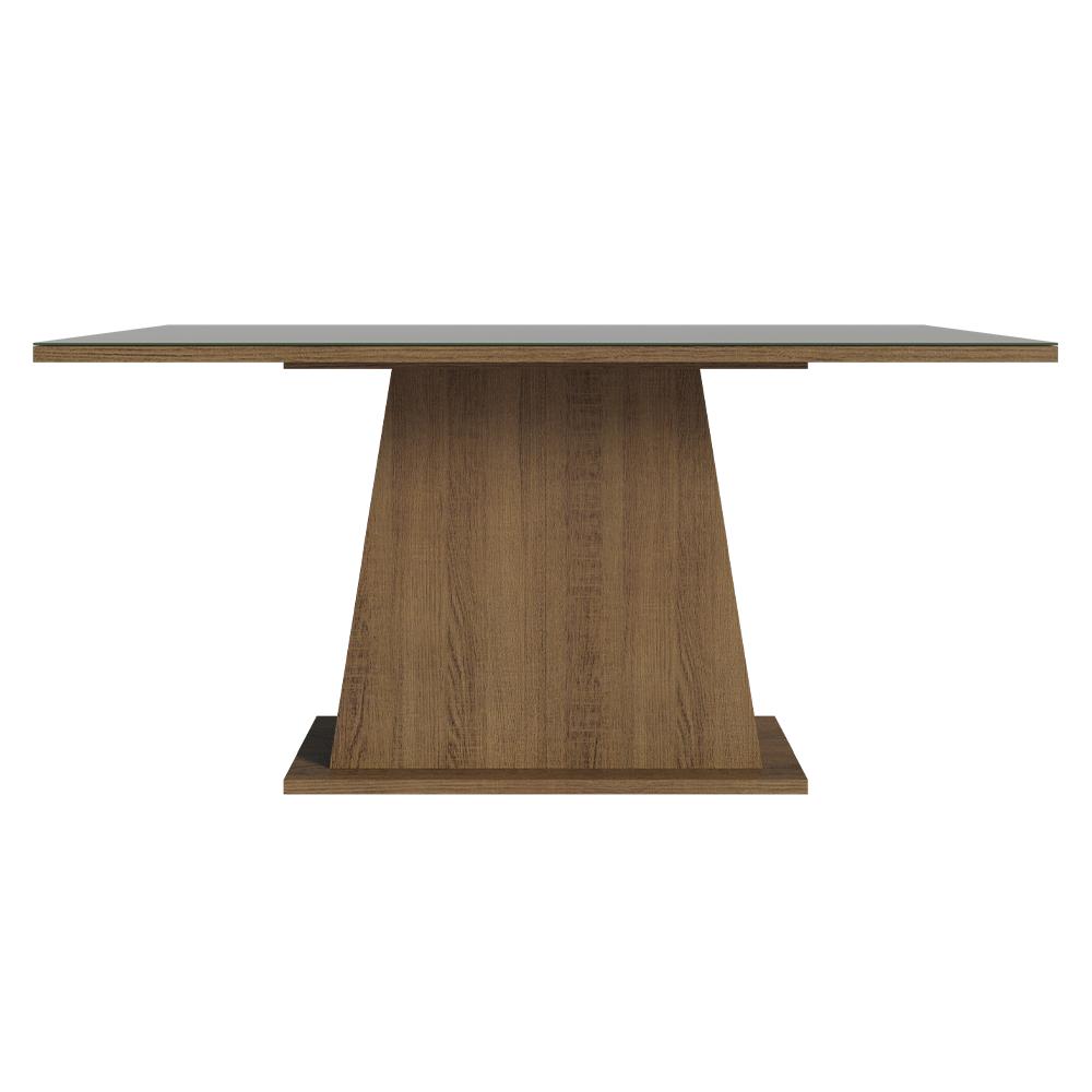 MESA DE COMEDOR RECTANGULAR 6 PUESTOS - DE MADERA Y CRISTAL - 4