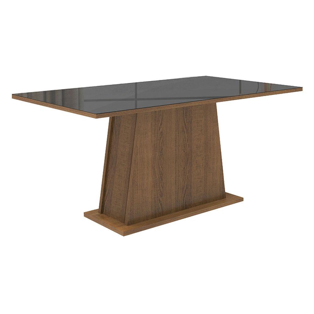 MESA DE COMEDOR RECTANGULAR 6 PUESTOS 5364- MADERA Y CRISTAL - 1