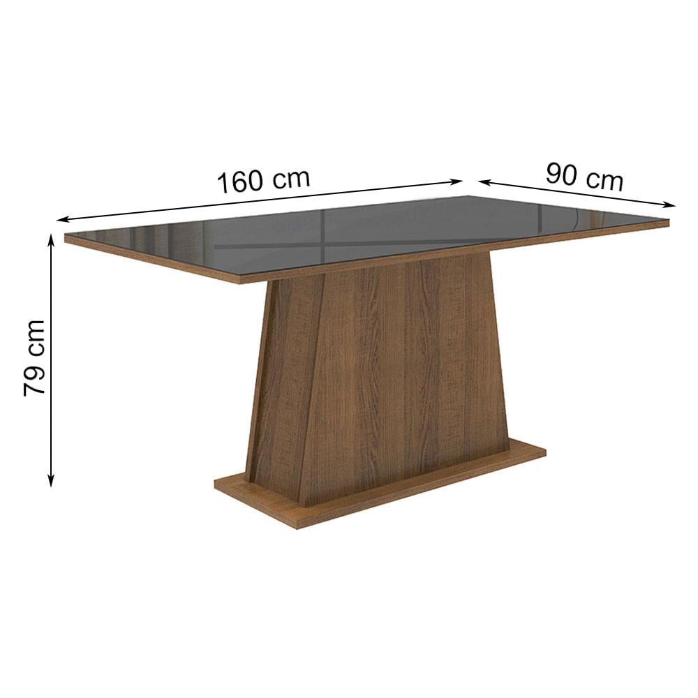 MESA DE COMEDOR RECTANGULAR 6 PUESTOS 5364- MADERA Y CRISTAL - 2