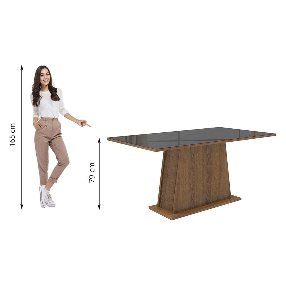 MESA DE COMEDOR RECTANGULAR 6 PUESTOS 5364- MADERA Y CRISTAL - 3