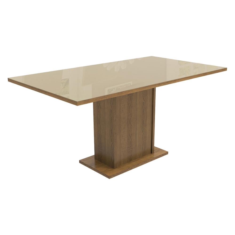 MESA DE COMEDOR RECTANGULAR 6 PUESTOS 5275 -MADERA Y CRISTAL - 1