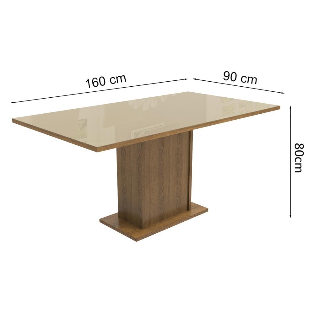 MESA DE COMEDOR RECTANGULAR 6 PUESTOS 5275 -MADERA Y CRISTAL - 2