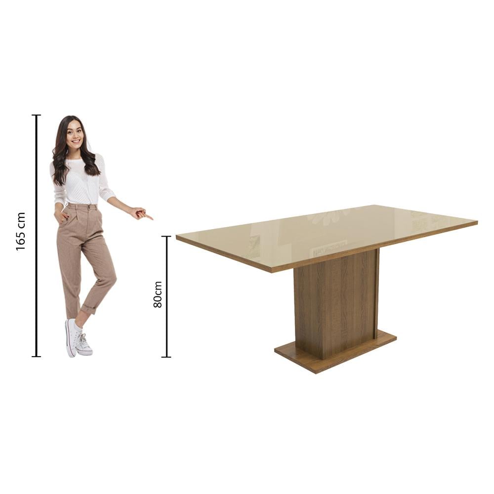 MESA DE COMEDOR RECTANGULAR 6 PUESTOS 5275 -MADERA Y CRISTAL - 3