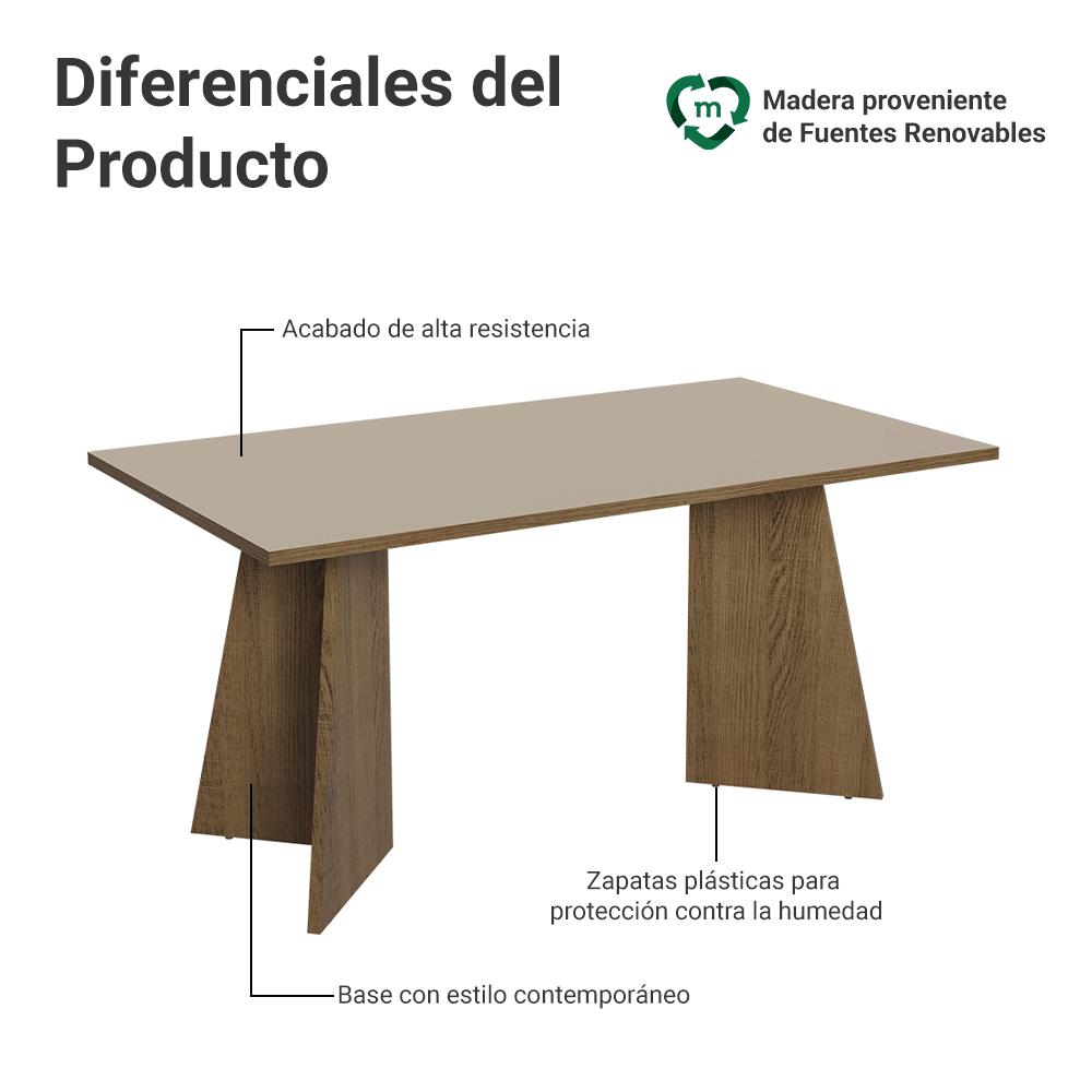 MESA DE COMEDOR RECTANGULAR 6 PUESTOS - 3