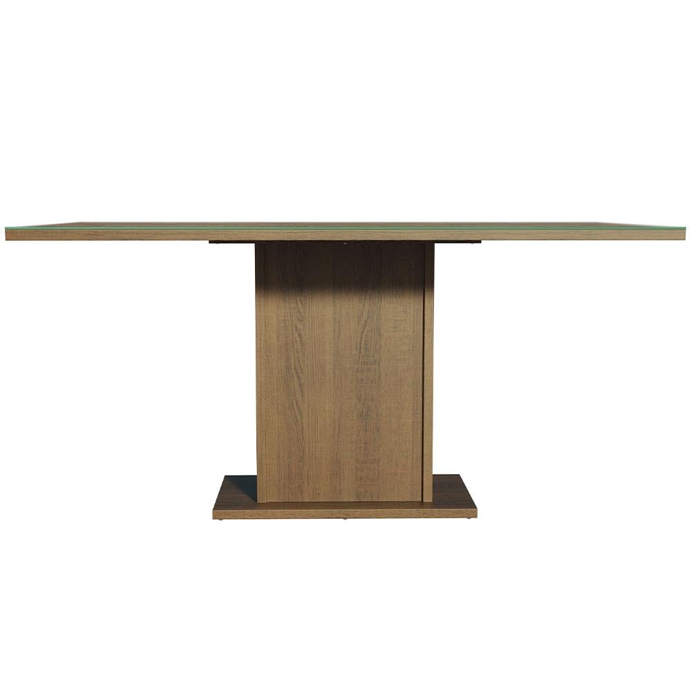MESA DE COMEDOR RECTANGULAR 6 PUESTOS -MADERA Y CRISTAL - 5