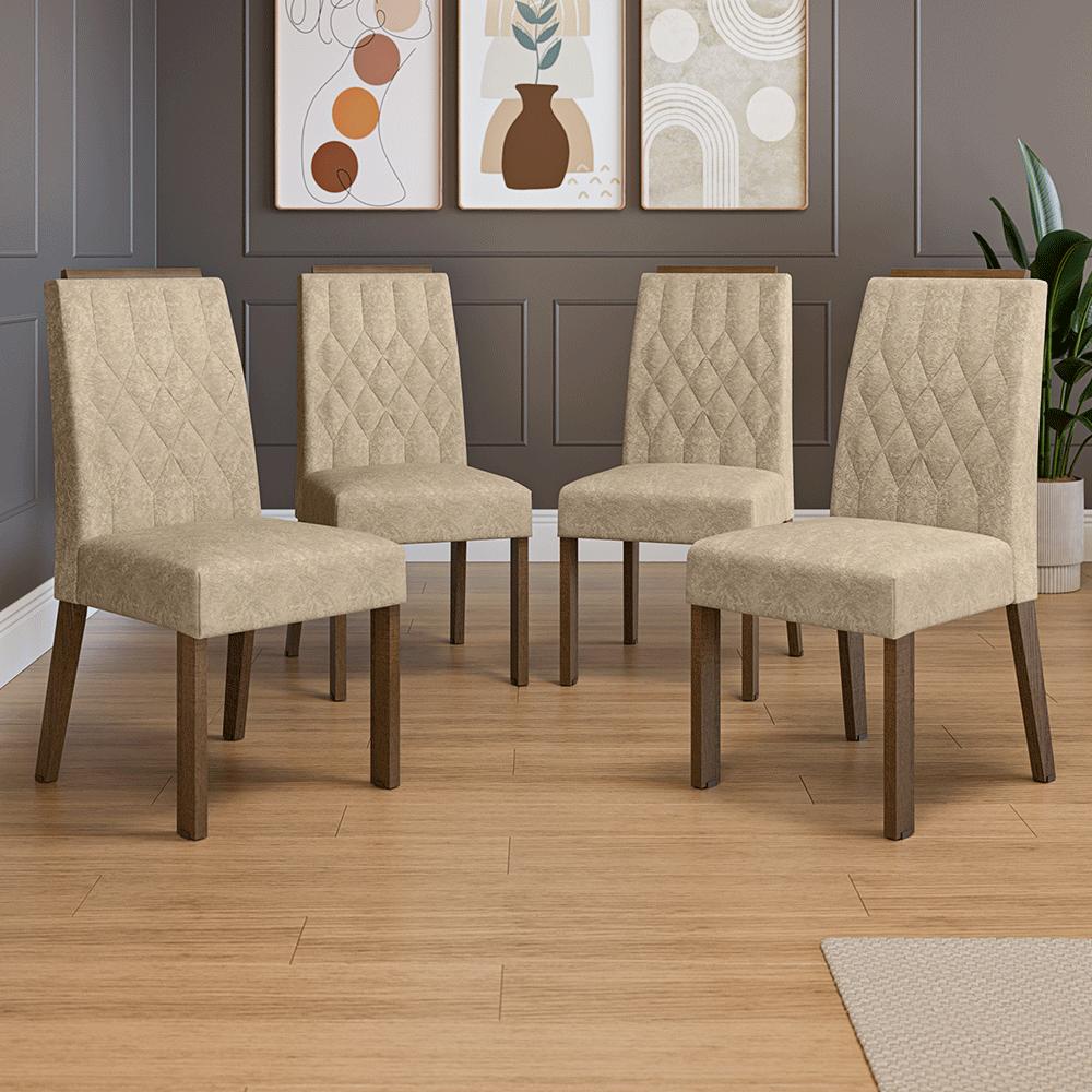 KIT 4 SILLAS DE COMEDOR MADESA 4256 CON BORDE SUPERIOR - 1