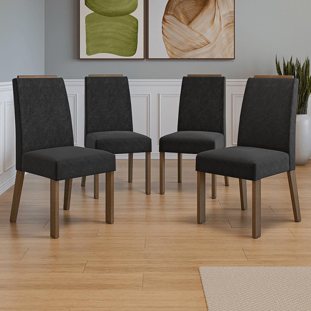 KIT 4 SILLAS DE COMEDOR MADESA 4255 CON BORDE SUPERIOR - 1