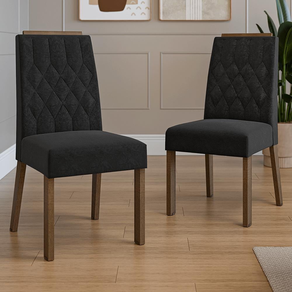 KIT 2 SILLAS DE COMEDOR MADESA 4256 CON BORDE SUPERIOR - 1