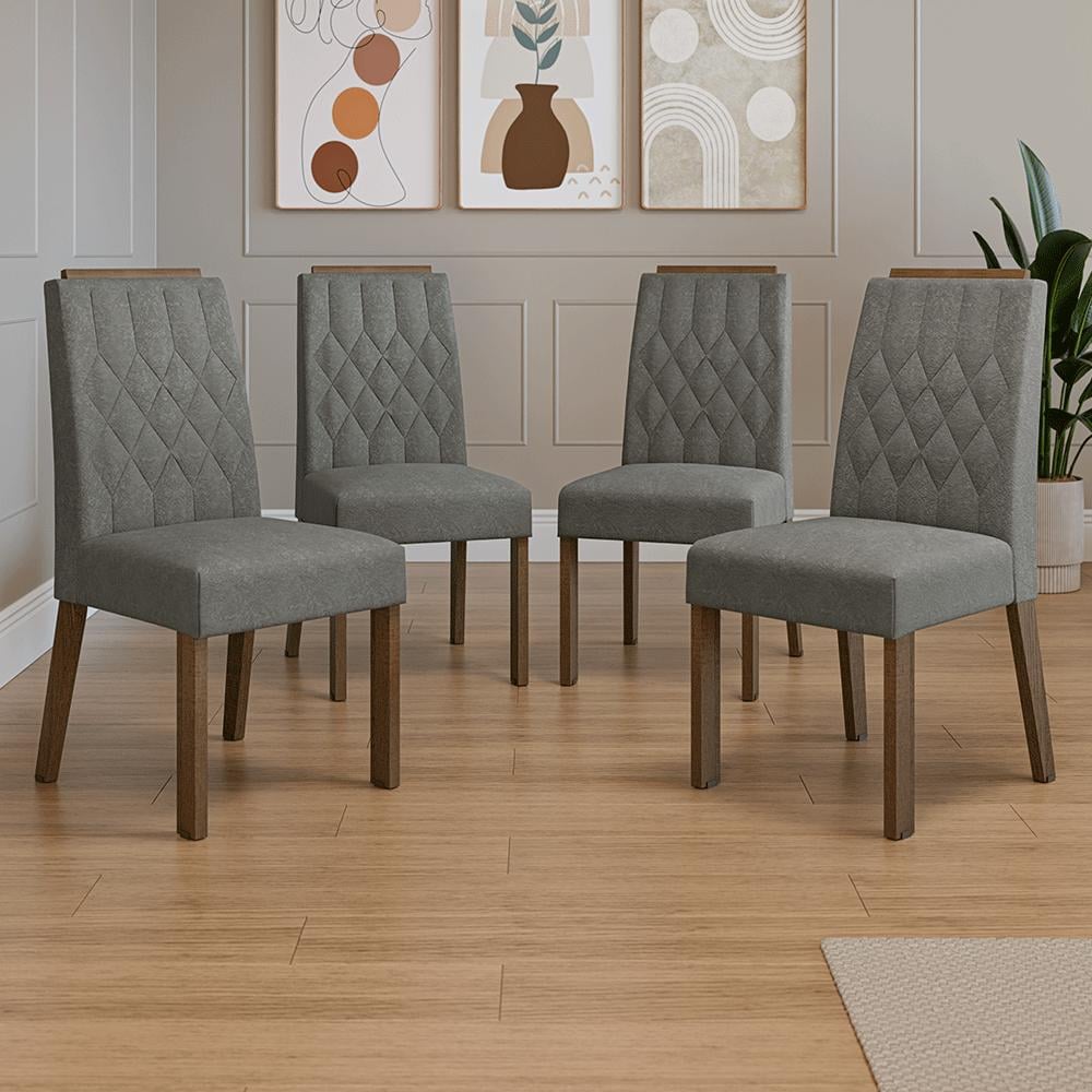 KIT 4 SILLAS DE COMEDOR MADESA 4256 CON BORDE SUPERIOR - 1