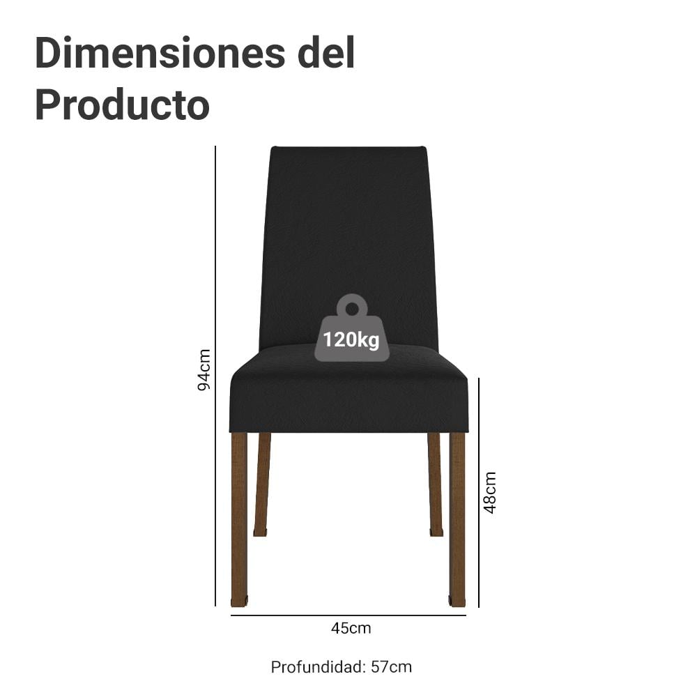 KIT 4 SILLAS DE COMEDOR MADESA 4255 - 2
