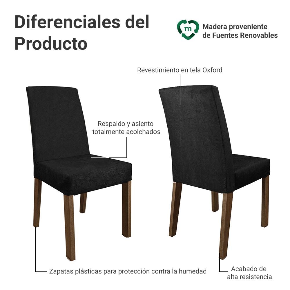 KIT 4 SILLAS DE COMEDOR MADESA 4255 - 3